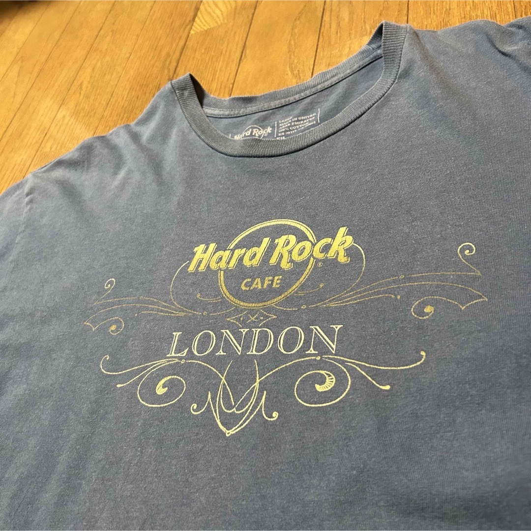 Lサイズ！ハードロックカフェ 半袖Tシャツ ネイビーブルー アメカジ