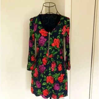 ザラ(ZARA)のZARA  花柄　フラワー　長袖ワンピース(ひざ丈ワンピース)