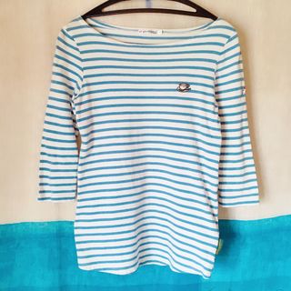 ユニクロ(UNIQLO)のUNIQLO ユニクロ マリン ボーダー ボートネック コットン カットソー(カットソー(長袖/七分))