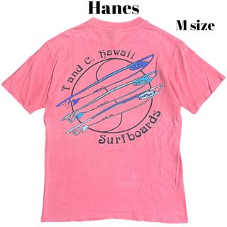 ヘインズ(Hanes)の90’s USA製 Hanes プリントTシャツ old surf ピンク(Tシャツ/カットソー(半袖/袖なし))