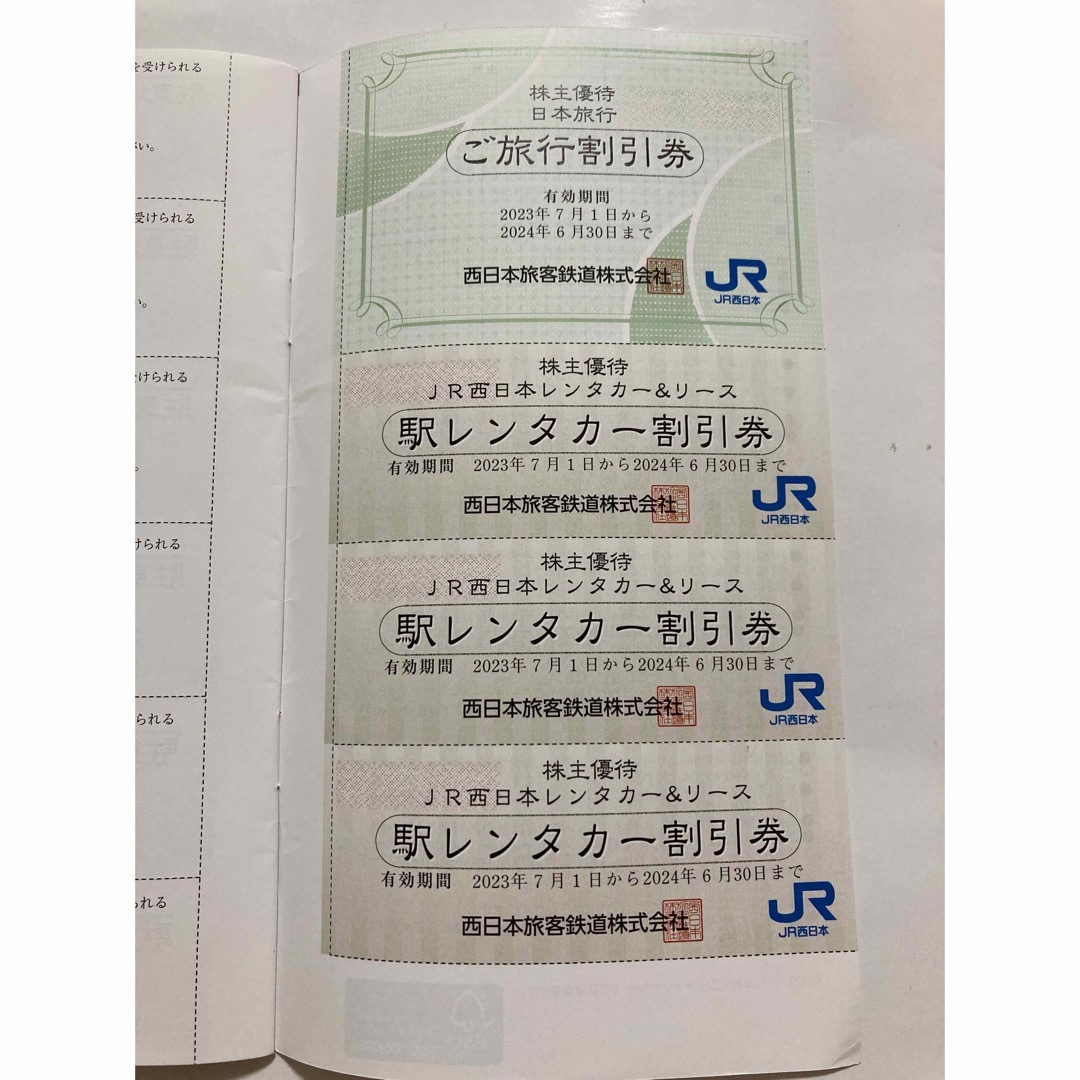 JR西日本　株主優待鉄道割引券 8
