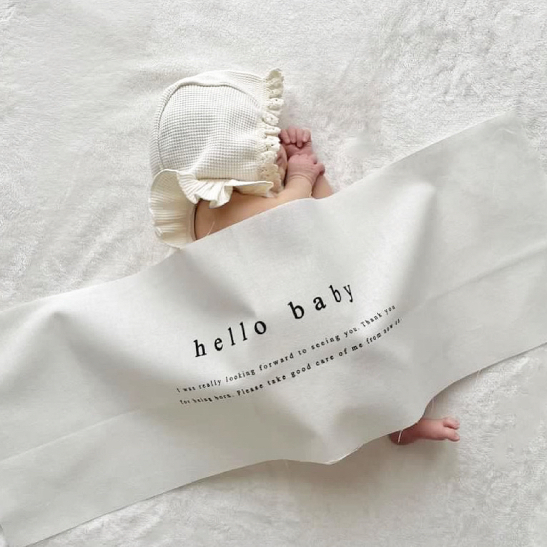 hello baby A ┆ ニューボーンフォト タペストリー 月齢カード キッズ/ベビー/マタニティのメモリアル/セレモニー用品(アルバム)の商品写真