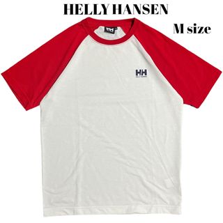 ヘリーハンセン(HELLY HANSEN)のHELLY HANSEN ラグランT リンガーT ワンポイント ホワイト×レッド(Tシャツ/カットソー(半袖/袖なし))