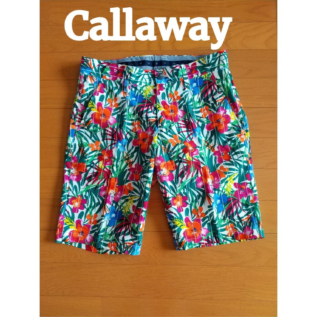美品♪Callaway☆夏に♪ボタニカルハーフパンツキャロウェイ ウエア