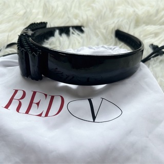 【美品】RED VALENTINO リボンカチューシャ ヘアアクセサリー 黒