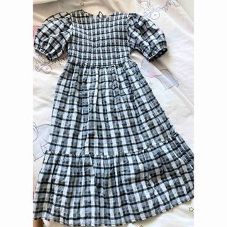 ザラキッズ(ZARA KIDS)のZARA⚫︎ザラ⚫︎ワンピース⚫︎ギンガムチェック⚫︎バルーン袖⚫︎130(ワンピース)