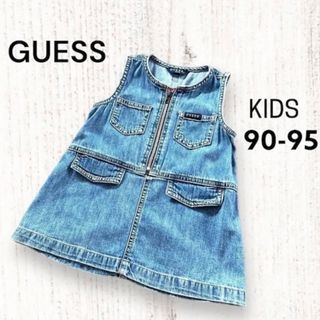 ゲス(GUESS)のキッズ女の子90CM  GUESS 1点物ゲス1点物ウォッシュデニムワンピース(ワンピース)