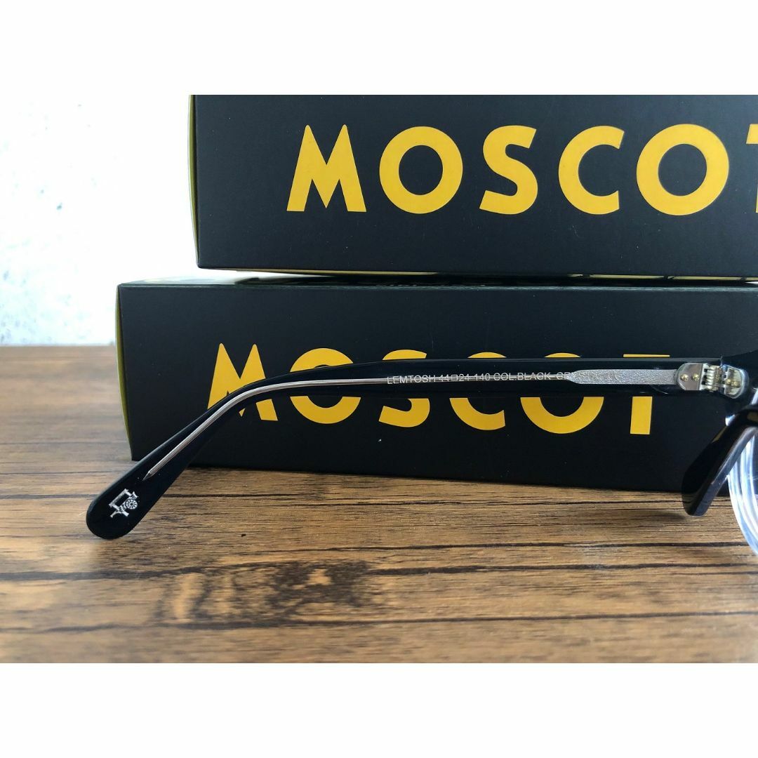 MOSCOT LEMTOSH 44 BLACK/CRYSTAL レンズ付き