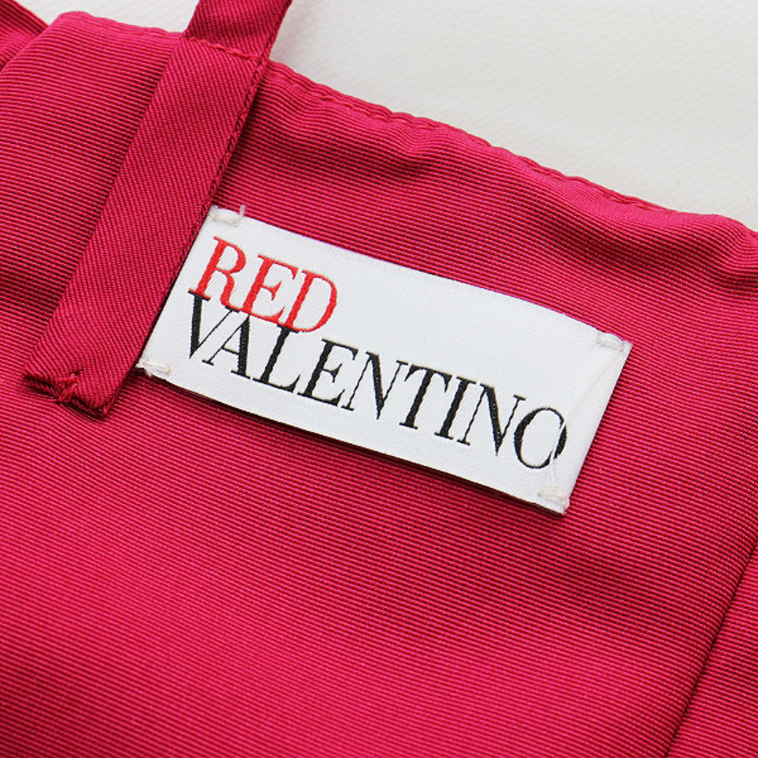 RED VALENTINO(レッドヴァレンティノ)のRED VALENTINO レッド ヴァレンティノ タフタナイロン リボン付き ノースリーブドレス 40/フーシャピンク【2400013402828】 レディースのワンピース(その他)の商品写真