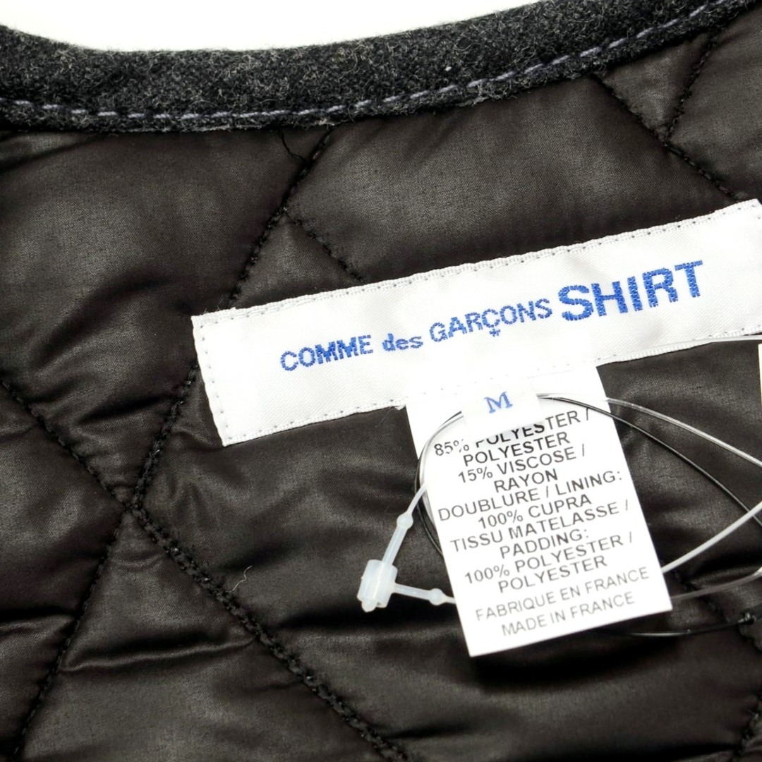 【未使用】コムデギャルソンシャツ COMME des GARCONS SHIRT 2022年秋冬 ポリエステル キルティングベスト グレイッシュネイビー【サイズM】【メンズ】
