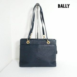 バリー(Bally)のほぼ美品 BALLY キルティング レザー ロゴ セミショルダー トートバッグ(トートバッグ)