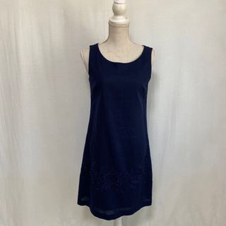 ローラアシュレイ(LAURA ASHLEY)のLAURA ASHLEY ローラアシュレイ ノースリーブワンピース リネン(ひざ丈ワンピース)