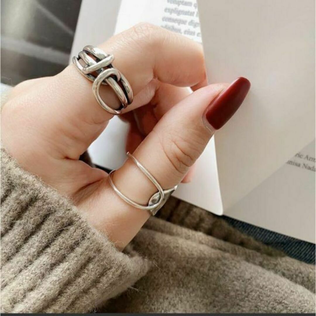 リング フリーサイズ 指輪 2個セット 男女兼用 シルバー ペアリング カップルの通販 by ryo0125's shop｜ラクマ