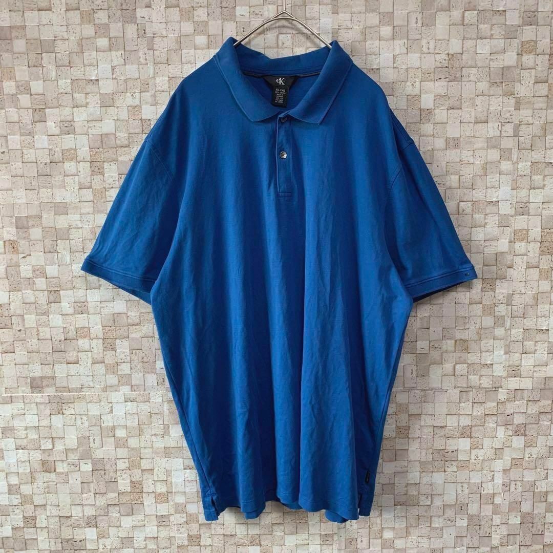 ck Calvin Klein(シーケーカルバンクライン)のアメリカ古着 カルバンクライン ck 半袖ポロシャツ ブルー 青 XL メンズのトップス(ポロシャツ)の商品写真