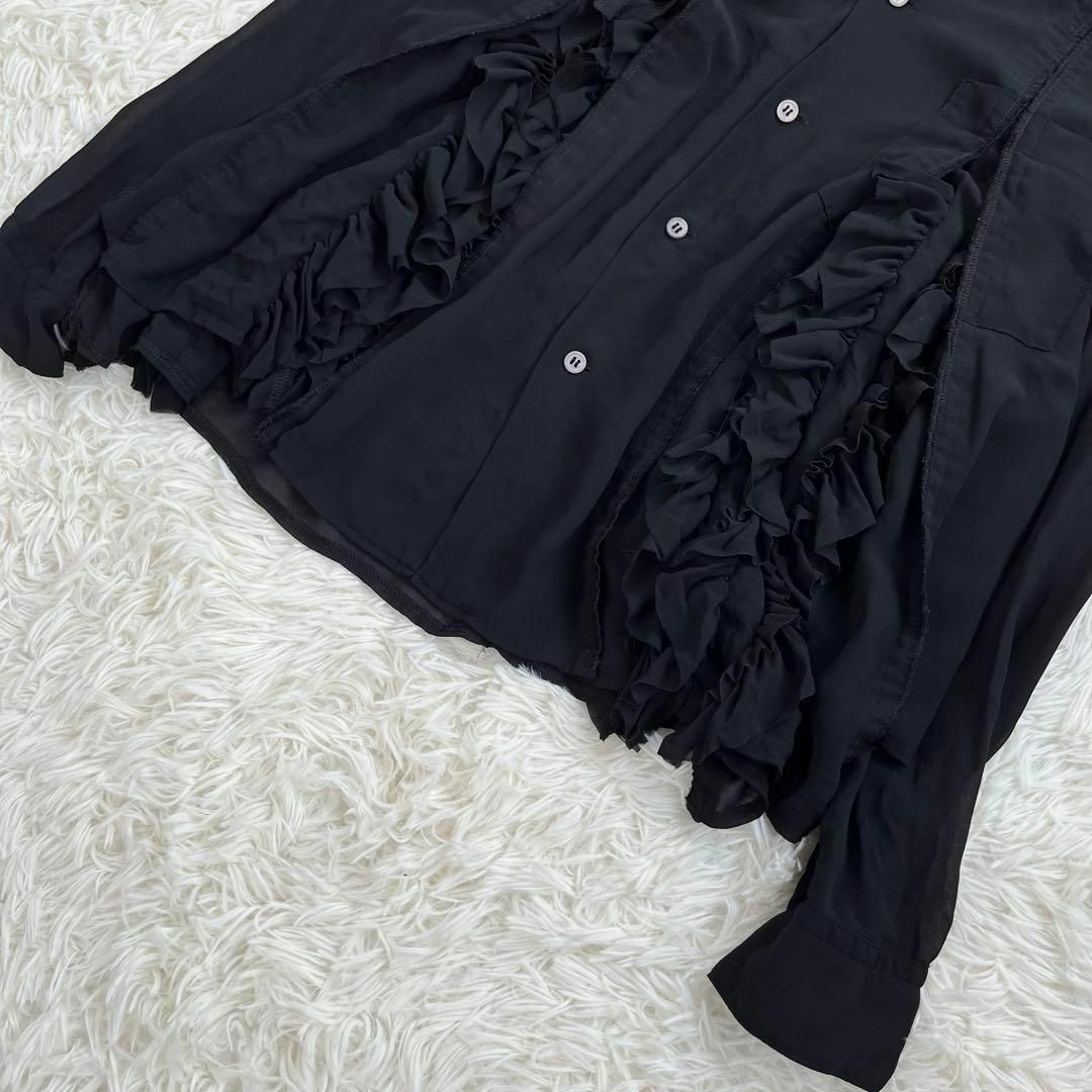 極美品】ブラック コムデギャルソン 長袖シャツブラウス フリル