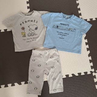 スヌーピー(SNOOPY)のキッズ・ベビー スヌーピーTシャツ、パンツ 3点セット サイズ90(Tシャツ/カットソー)