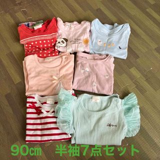 アカチャンホンポ(アカチャンホンポ)の90㎝　まとめ売り　女の子　半袖　7着セット(Tシャツ/カットソー)