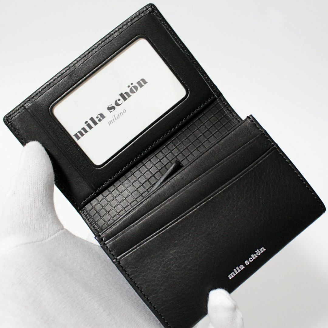 新品 ミラショーン レザー キーフック 定期入れ 小銭入れ付 カードケース 黒