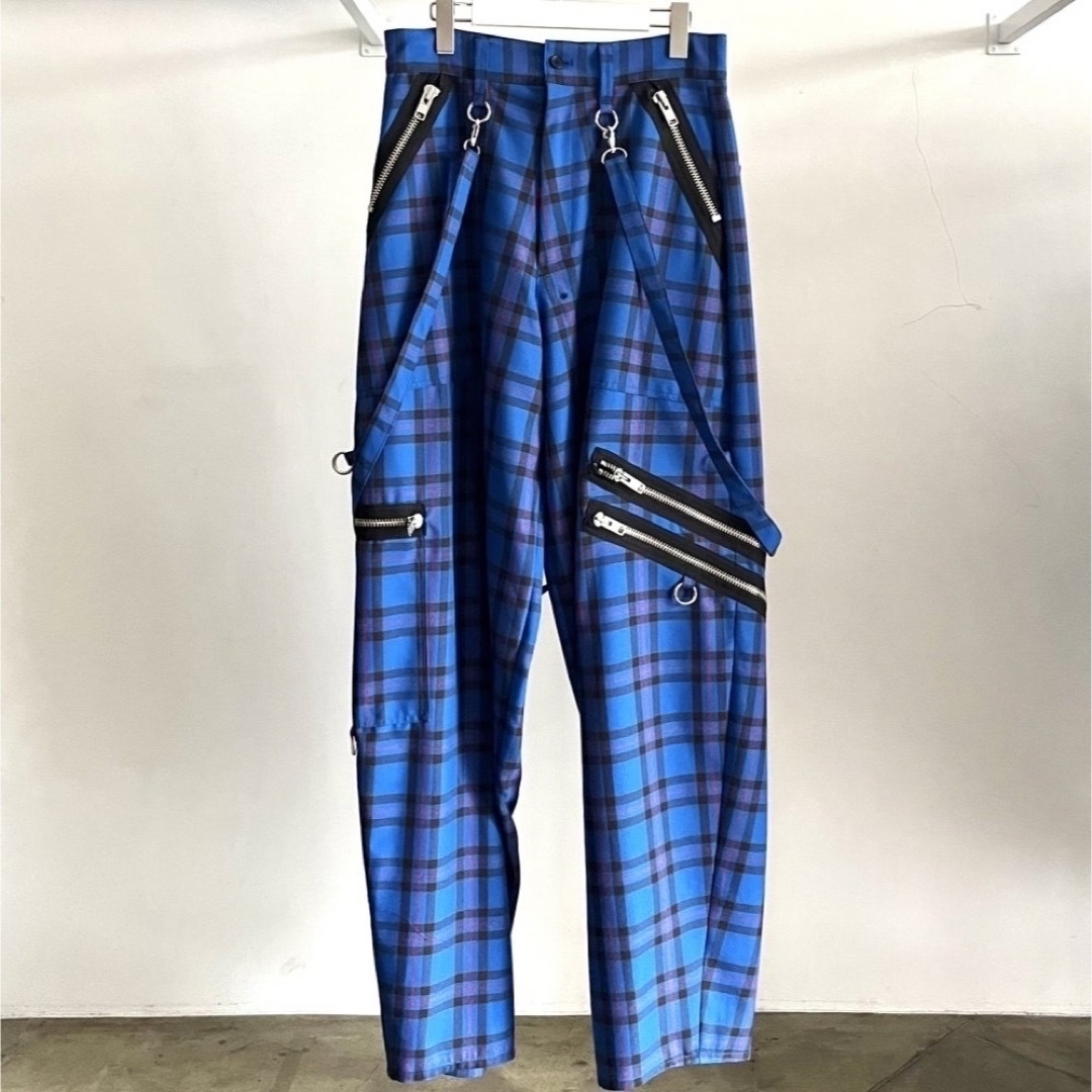 kidill 今期23SS ボンテージパンツ ブルータータンチェック キディル