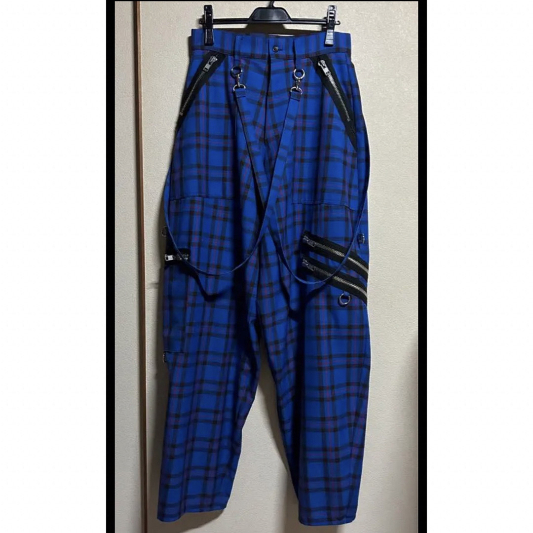 西側諸国 kidill 今期23SS ボンテージパンツ ブルータータンチェック