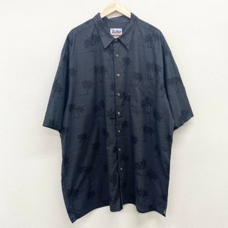 レインスプーナー(Reyn Spooner)のUS古着 レインスプーナー reyn spooner アロハシャツ 半袖 総柄 ヤシの木 サイズ：メンズ 3XL ビッグサイズ ブラック【中古】(シャツ)