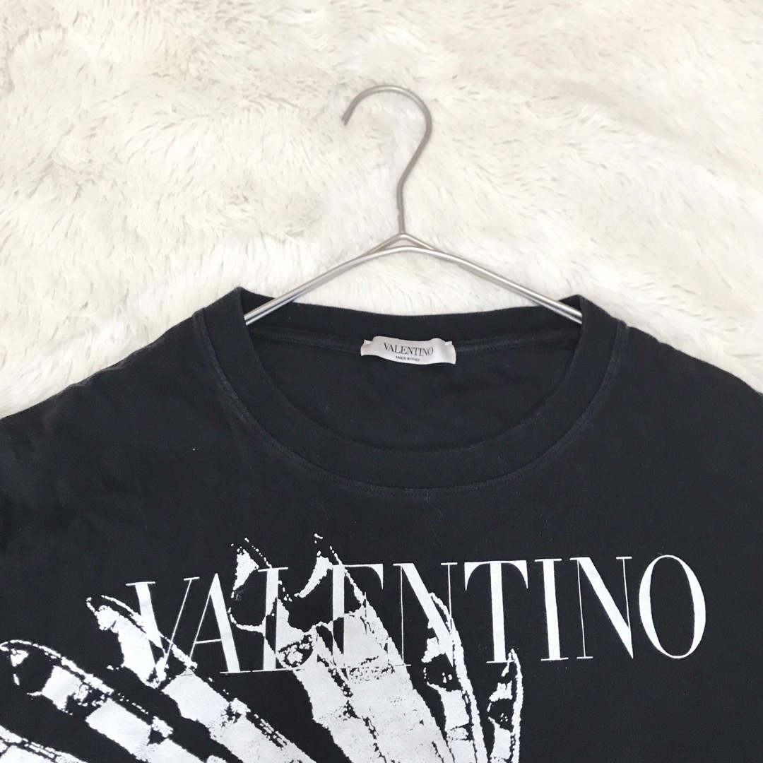 VALENTINO(ヴァレンティノ)の美品 VALENTINO 近年モデル ロゴ プリント Tシャツ カットソー 黒 メンズのトップス(Tシャツ/カットソー(半袖/袖なし))の商品写真