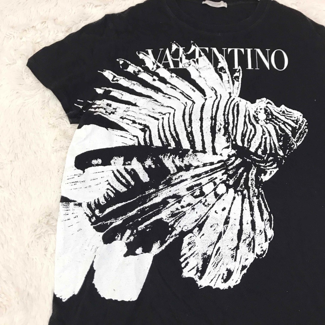 VALENTINO(ヴァレンティノ)の美品 VALENTINO 近年モデル ロゴ プリント Tシャツ カットソー 黒 メンズのトップス(Tシャツ/カットソー(半袖/袖なし))の商品写真