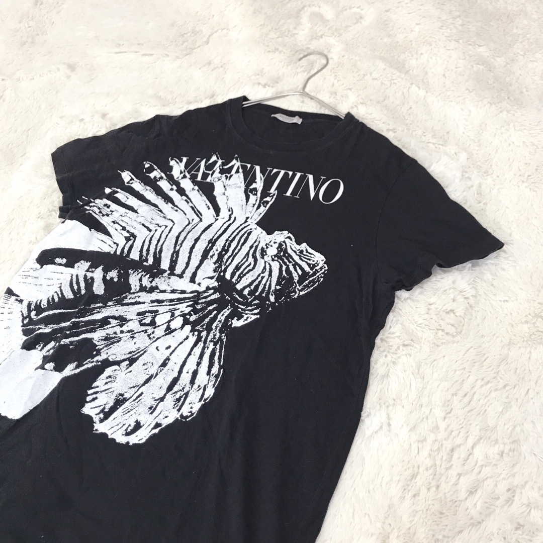 VALENTINO(ヴァレンティノ)の美品 VALENTINO 近年モデル ロゴ プリント Tシャツ カットソー 黒 メンズのトップス(Tシャツ/カットソー(半袖/袖なし))の商品写真