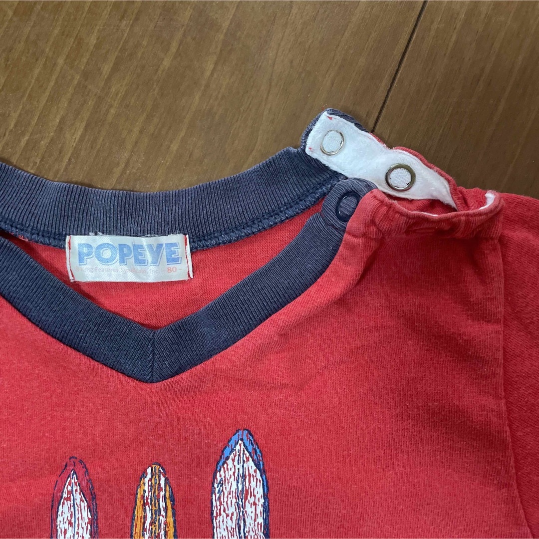 ポパイ　POPEYE Tシャツ　半袖　赤 キッズ/ベビー/マタニティのベビー服(~85cm)(Ｔシャツ)の商品写真