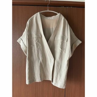 ドレステリア(DRESSTERIOR)の【極美品】DRESSTERIORドレステリア＊涼やかリネンのノーカラージャケット(カーディガン)