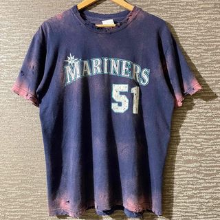 マジェスティック(Majestic)の古着 ダメージ ボロ ブリーチ 両面プリント Tシャツ ユーズド デストロイ (Tシャツ/カットソー(半袖/袖なし))