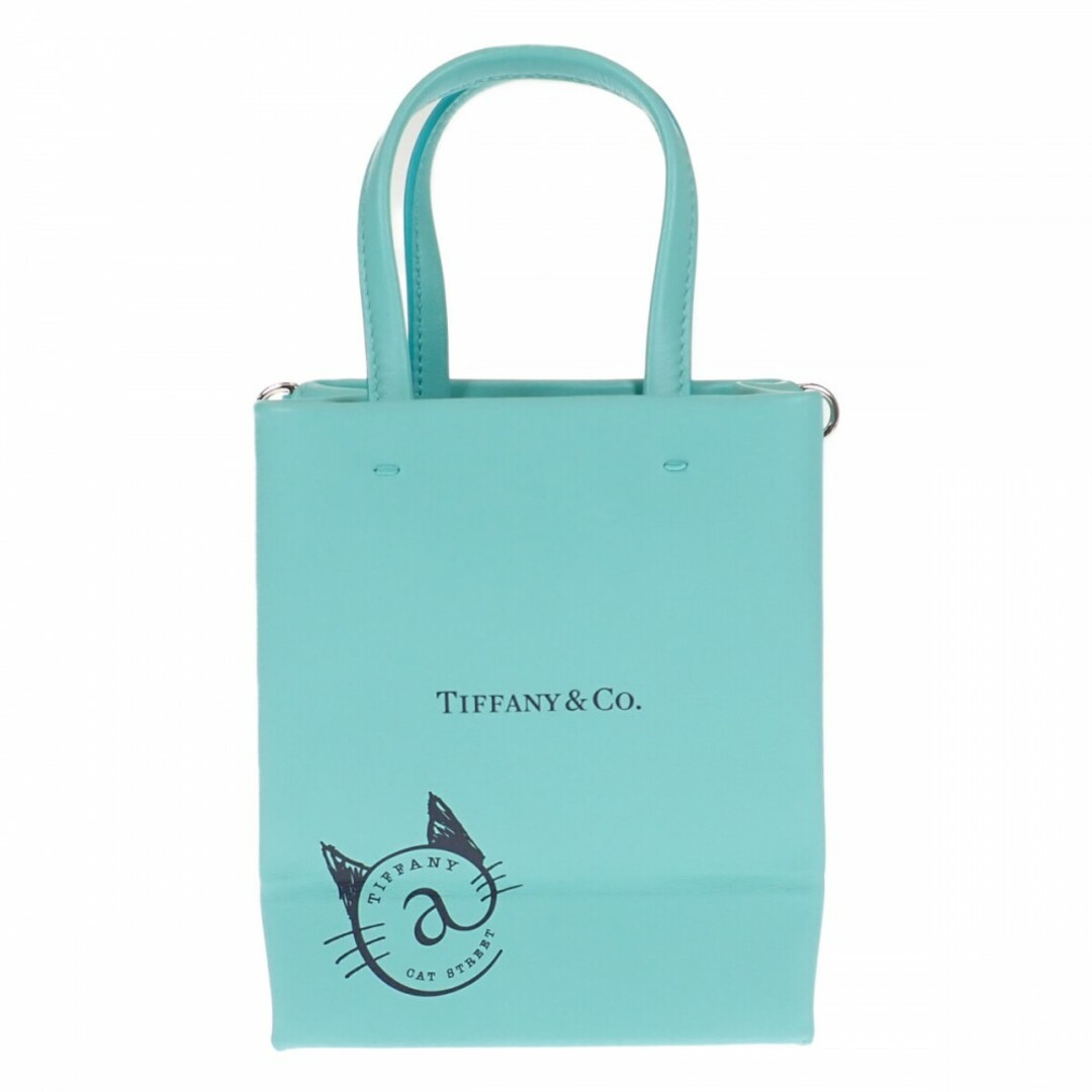 【中古】【Aランク】TIFFANY&Co. ティファニー ミニショッピングバッグ トートバッグ ショルダーバッグ 2way カーフスキン  ティファニーブルー【ISEYA】