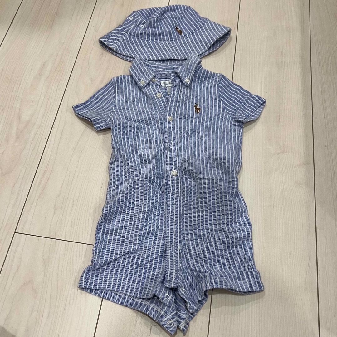 Ralph Lauren(ラルフローレン)のラルフローレン　ロンパース&帽子セット キッズ/ベビー/マタニティのベビー服(~85cm)(ロンパース)の商品写真