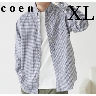コーエン(coen)の新品 COEN コーエン ギンガムチェックオックスボタンダウンシャツ ネイビー(シャツ)
