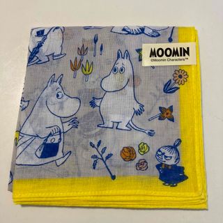 ムーミン(MOOMIN)のムーミン　リトルミィ　北欧　お花畑　グレー　ガーゼ　大判ハンカチ　(ハンカチ)