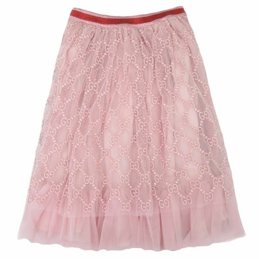 Gucci(グッチ)の新品同様 グッチ GGエンブロイダリー裾フレア チュール スカート 45655 レディースのスカート(ロングスカート)の商品写真