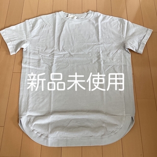 Tシャツ　コットンT ライトグレー　フリーサイズ　ロング丈(Tシャツ(半袖/袖なし))