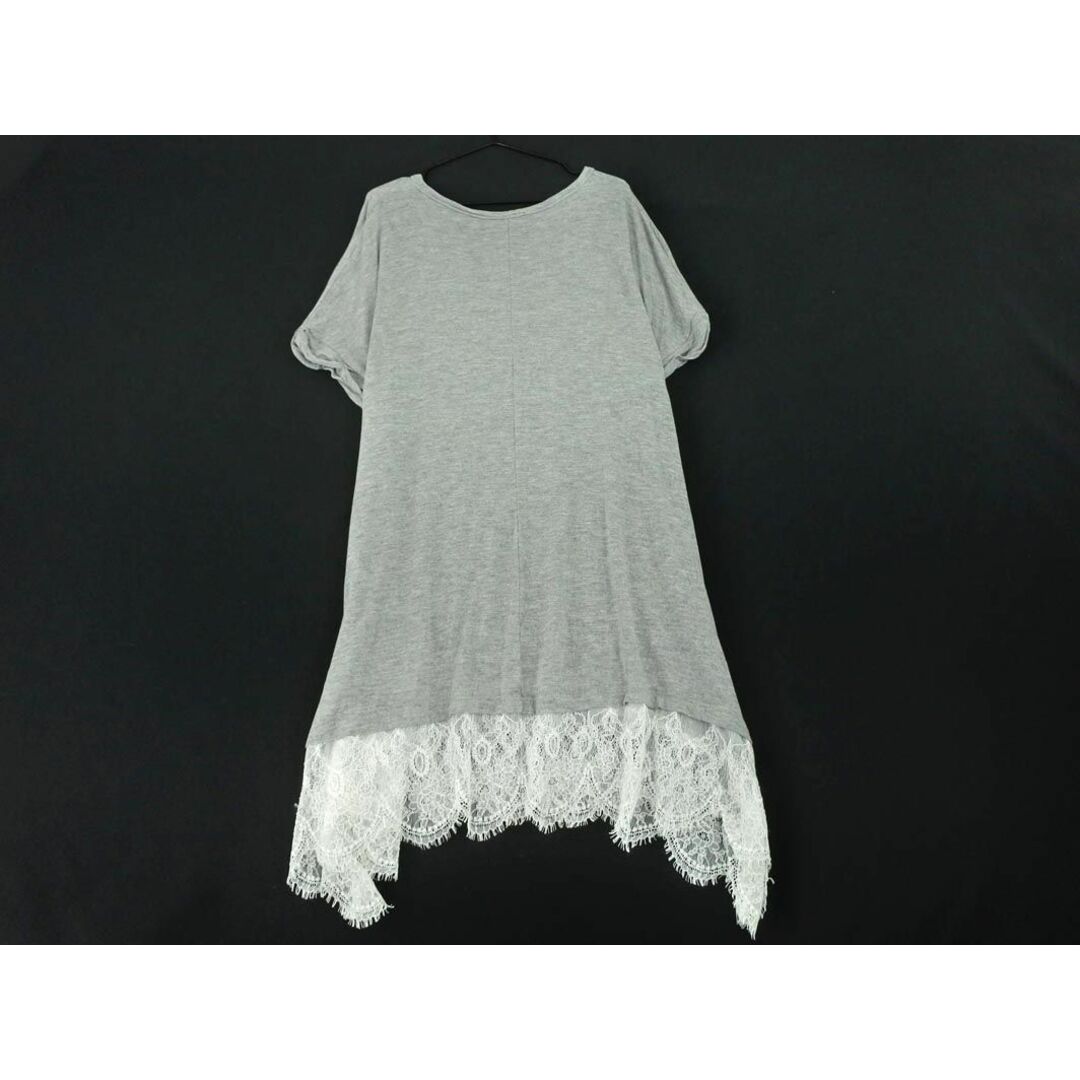 ZARA(ザラ)のZARA ザラ 裾レース Tシャツ sizeM/グレー ■◆ レディース レディースのトップス(Tシャツ(半袖/袖なし))の商品写真