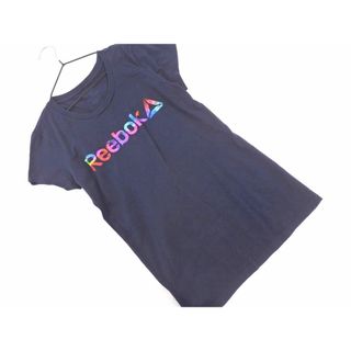 リーボック(Reebok)のReebok リーボック ロゴプリント Tシャツ sizeS/紺 ■◆ レディース(Tシャツ(半袖/袖なし))