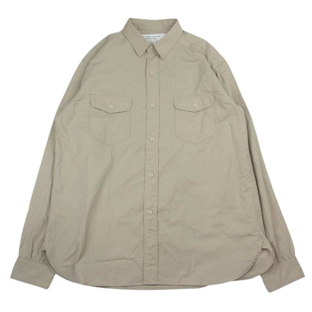 MOUNTAIN RESEARCH マウンテンリサーチ MTR-3671 HOLIDAY Shirt BEIGE ホリデイ バック刺繍 長袖 シャツ ベージュ系 XL【美品】約54cm着丈