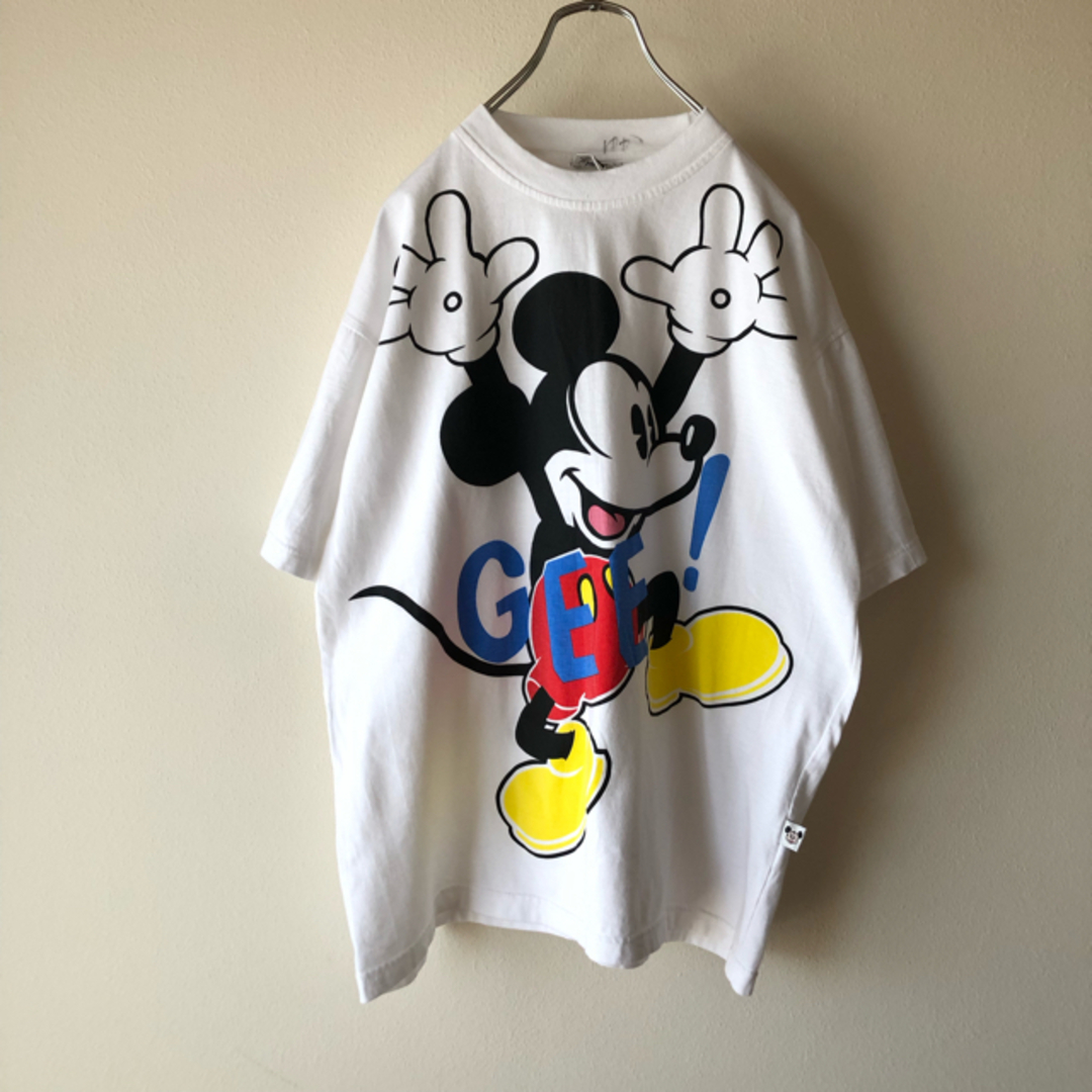 個性的】OLD Disney ミッキー ビックプリント Tシャツ 旧タグ - T