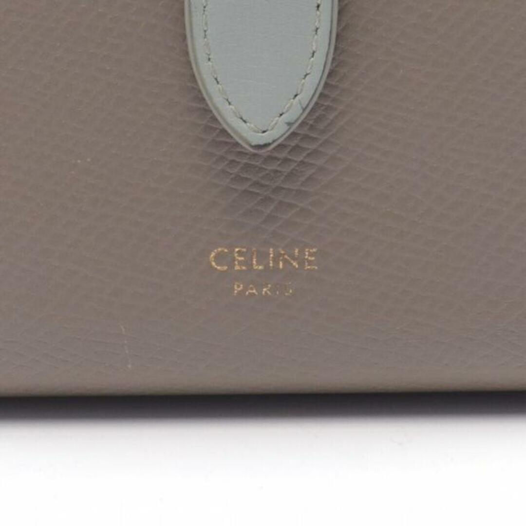 celine(セリーヌ)のスモール ストラップウォレット 二つ折り財布 レザー グレーベージュ ライトブルー レディースのファッション小物(財布)の商品写真