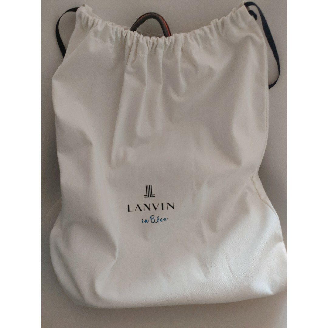 LANVIN en Bleu(ランバンオンブルー)の新品未使用♡ランバンオンブルー♡グレージュ×オレンジリボンバッグ レディースのバッグ(トートバッグ)の商品写真