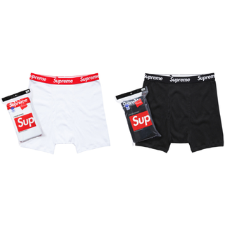 シュプリーム(Supreme)の送料無料！Supreme hanes ボクサーパンツ M 白黒２枚セット正規品(ボクサーパンツ)