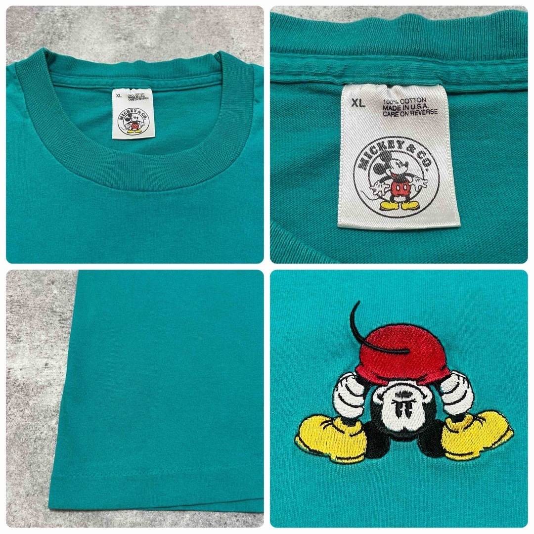 Disney(ディズニー)のディズニー☆USA製トンネルミッキーワンポイントキャラ刺繍Tシャツ 90s メンズのトップス(シャツ)の商品写真