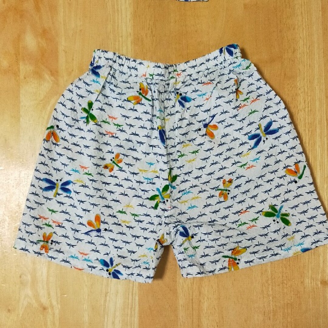 100サイズ　甚平　男の子　白　ホワイト　綿100 キッズ/ベビー/マタニティのキッズ服男の子用(90cm~)(甚平/浴衣)の商品写真