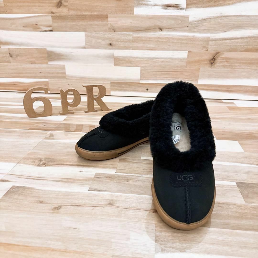 アグ】UGG フラットシューズ モカシン RYLANライアン 23.0 黒-