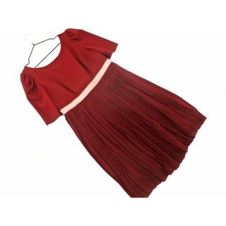 デイシー(deicy)のDEICY デイシー バックリボン プリーツ Aライン ワンピース size0/ボルドー ■◆ レディース(ミニワンピース)