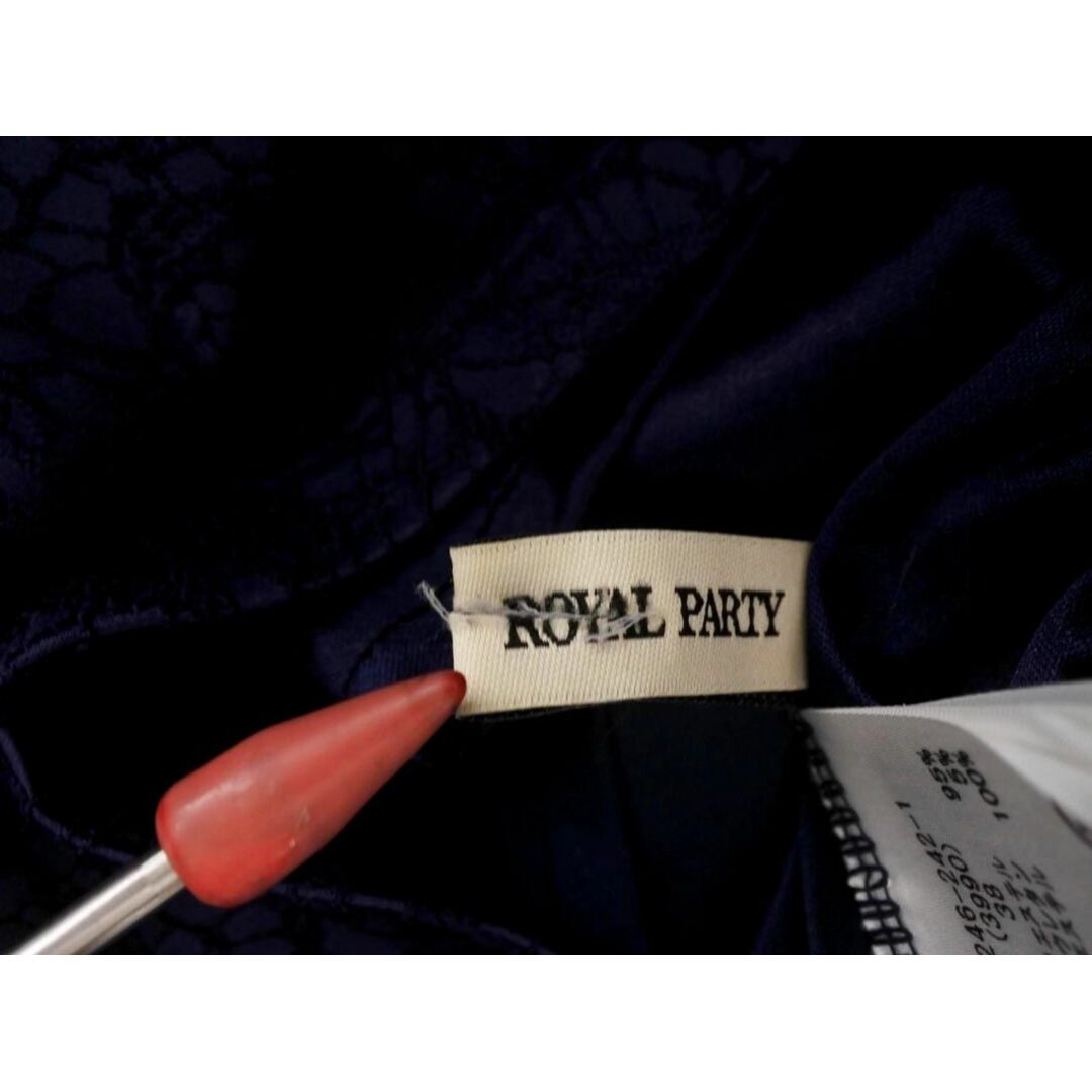 ROYAL PARTY(ロイヤルパーティー)のロイヤルパーティー パール ビジュー ワンピース size38/紺 ■◆ レディース レディースのワンピース(ミニワンピース)の商品写真