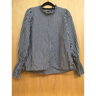 ザラ(ZARA)のスタンドフリルネック　ギンガムチェック　ブラウス(シャツ/ブラウス(長袖/七分))